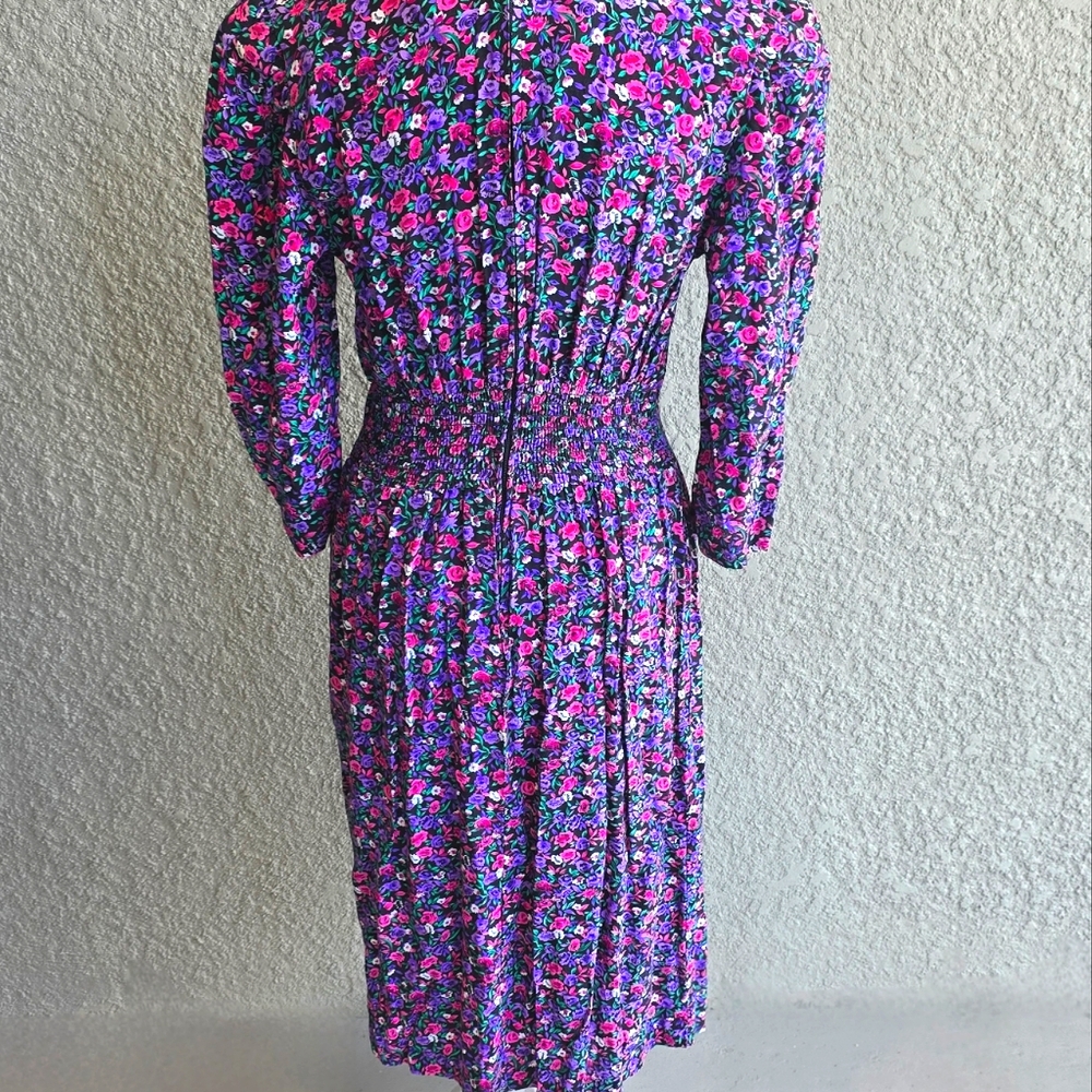 Vintage 80's 90's Sweet Magnolia Pink Purple Dress